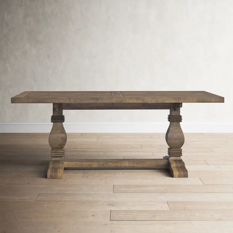 Kinston 78'' Pine Solid Wood Trestle Dining Table