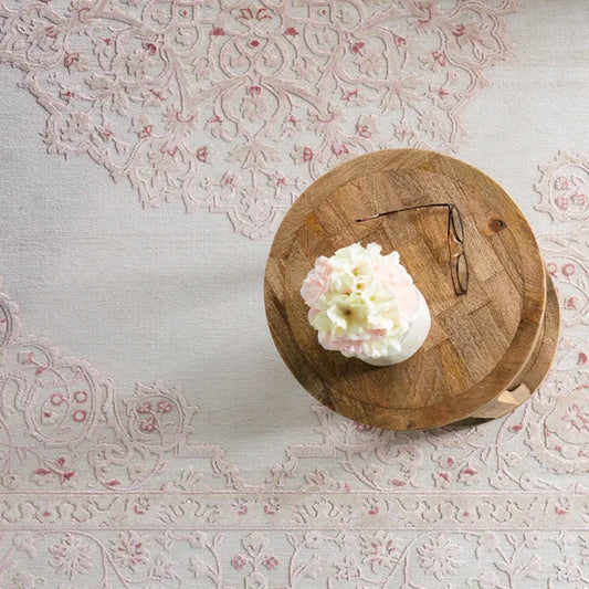 Devin Power Loom Pink Rug