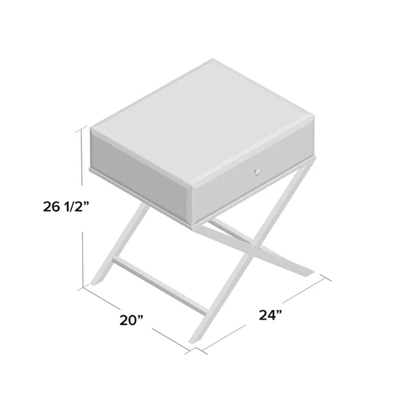 Gasaway 26.5'' Tall Cross Legs End Table with Storage