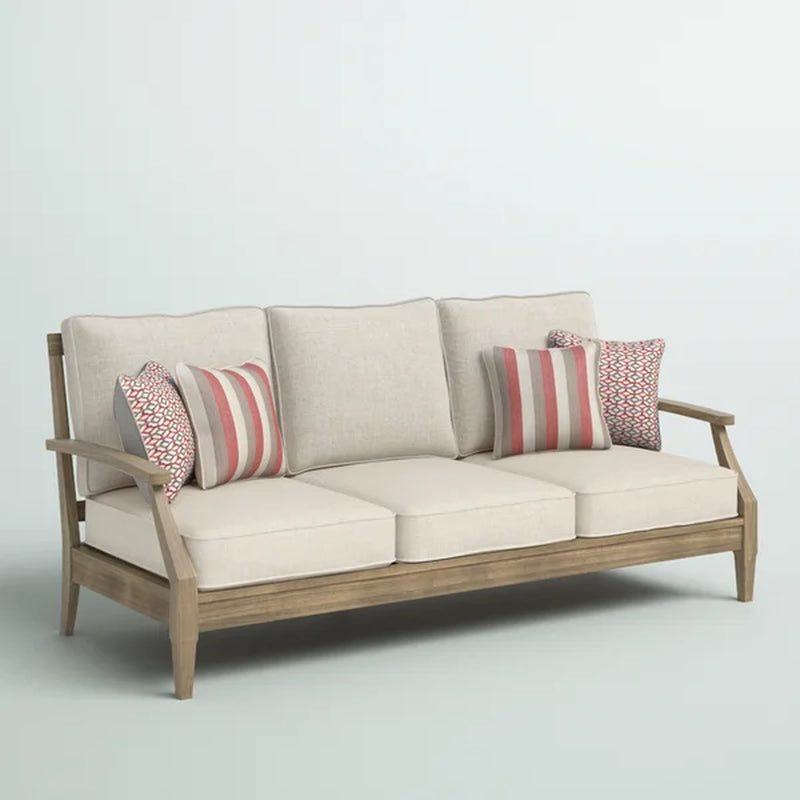 Rella 81'' Wide Outdoor Patio Sofa with Cushions