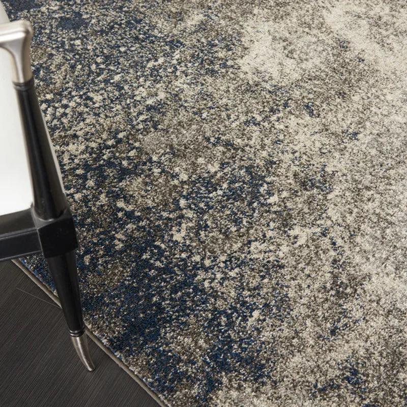 Abbate Power Loom Performance Charcoal Gray/Ivory/Midnight Blue Rug