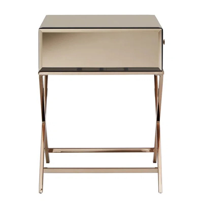 Gasaway 26.5'' Tall Cross Legs End Table with Storage