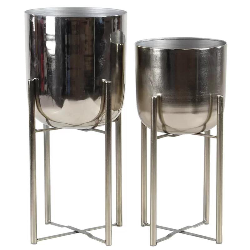 2-Piece Iron Pot Planter Set