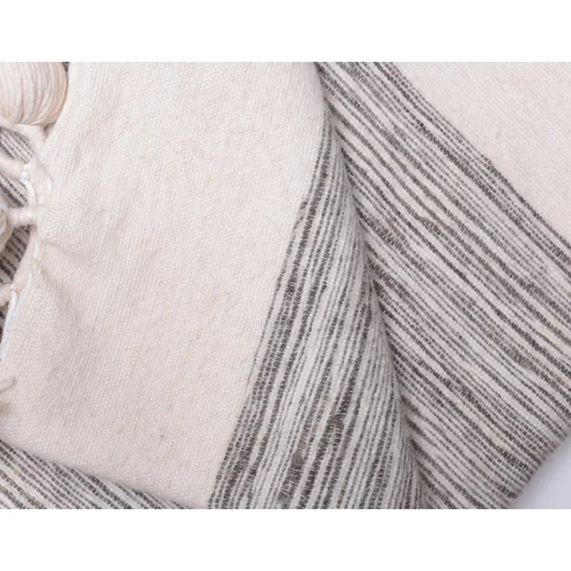 Pom Pom Wool Blanket & Pillow Set