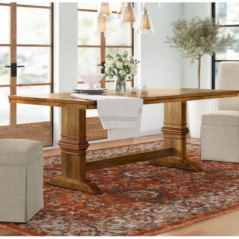 Ullin 78.74'' Solid Wood Trestle Dining Table