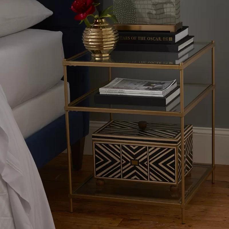 Anne 26.25'' Tall Glass End Table