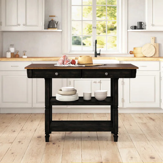 Erickson 51.97'' Wide Rolling Kitchen Island with Solid Wood Top