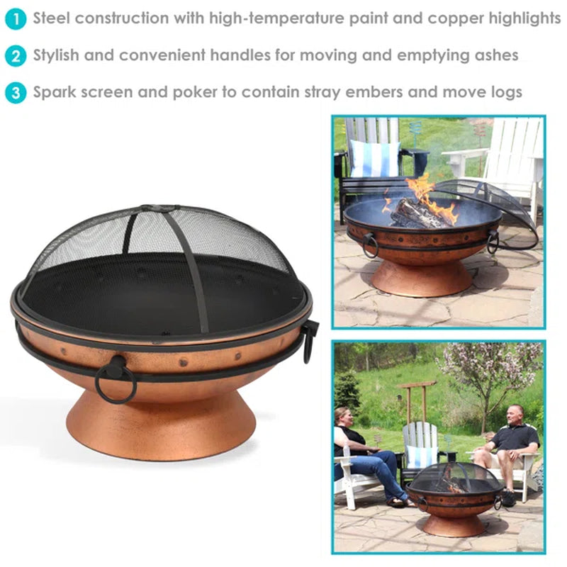 Hurst 24'' H X 31'' W Steel Wood Burning Outdoor Fire Pit