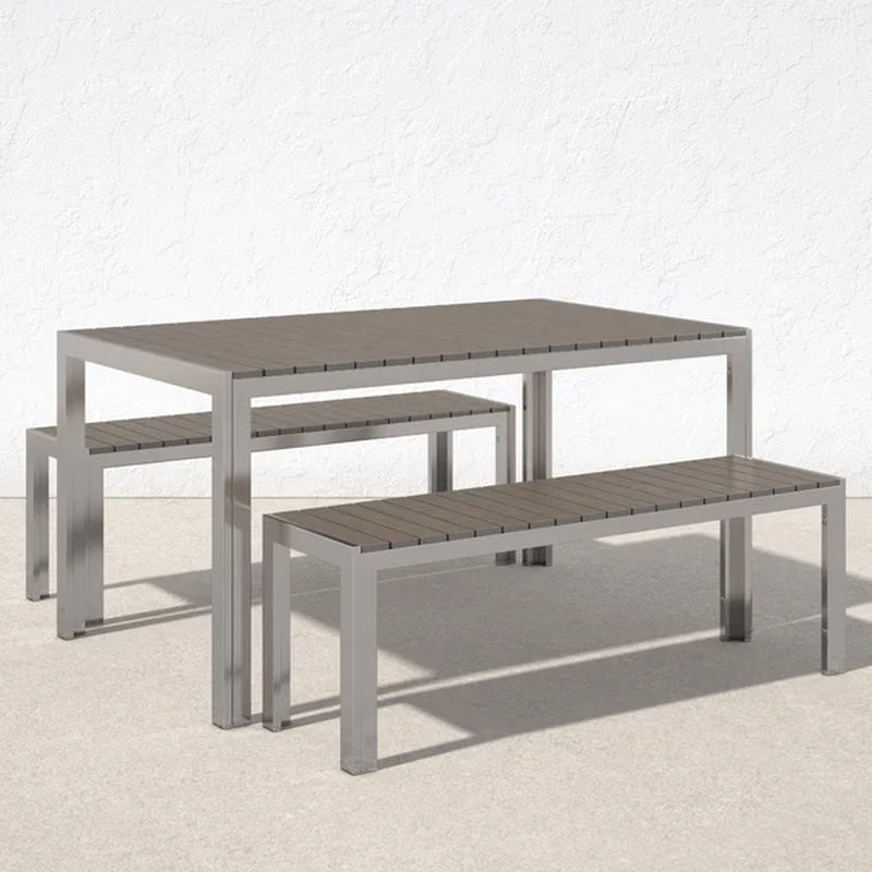 Joel Rectangular 6 - Person 59'' Long Aluminum Dining Set
