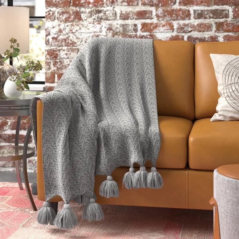 Bellago Knitted Tassel Throw