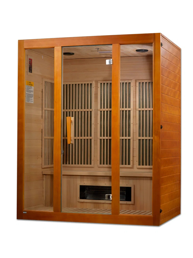 Dynamic Infrared Maxxus 3 - Person Bluetooth Compatible FAR Infrared Sauna in Hemlock