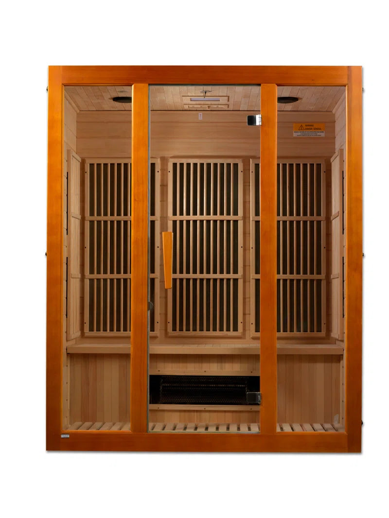 Dynamic Infrared Maxxus 3 - Person Bluetooth Compatible FAR Infrared Sauna in Hemlock