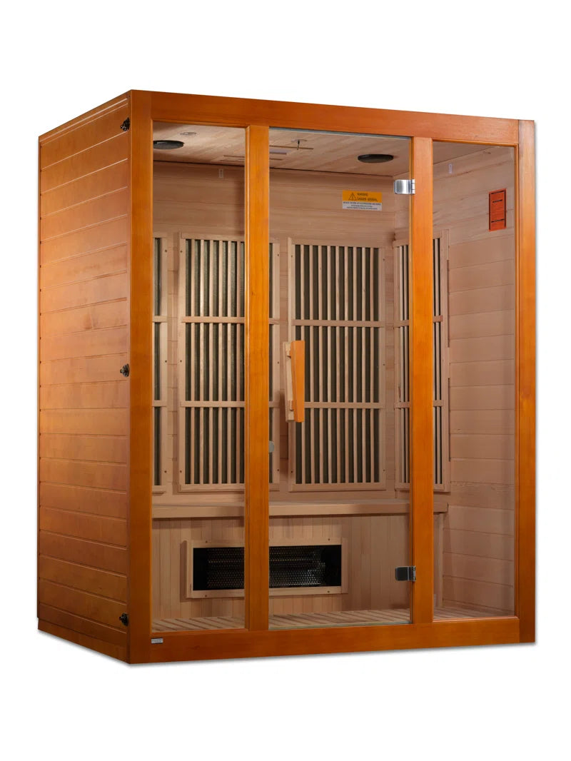 Dynamic Infrared Maxxus 3 - Person Bluetooth Compatible FAR Infrared Sauna in Hemlock