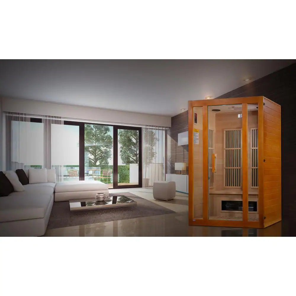 Lifesauna Aspen Upgraded 2-Person Electric Infrared Sauna with 6 Dual Tech Infrared Heaters and Chromotherapy