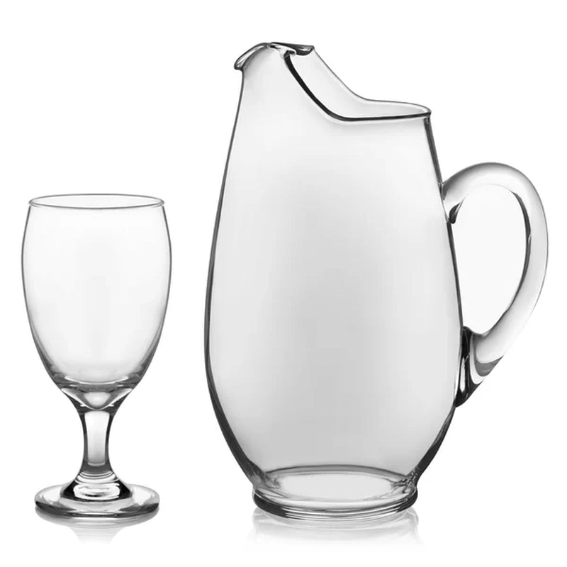 Libbey Carolina 7 Piece Entertaining Set with Goblet Glasses and Pitcher