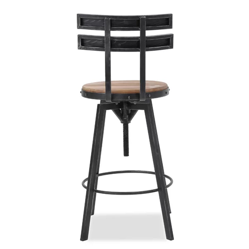 Maureen swivel solid wood adjustable height bar discount stool