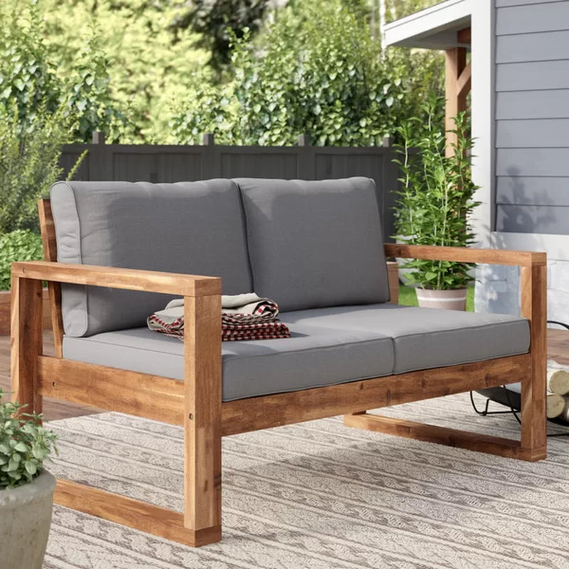 Norris 52'' Wide Outdoor Loveseat with Cushions