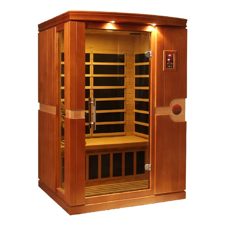 Dynamic Infrared 2 - Person Indoor Bluetooth Compatible FAR Infrared Sauna in Hemlock