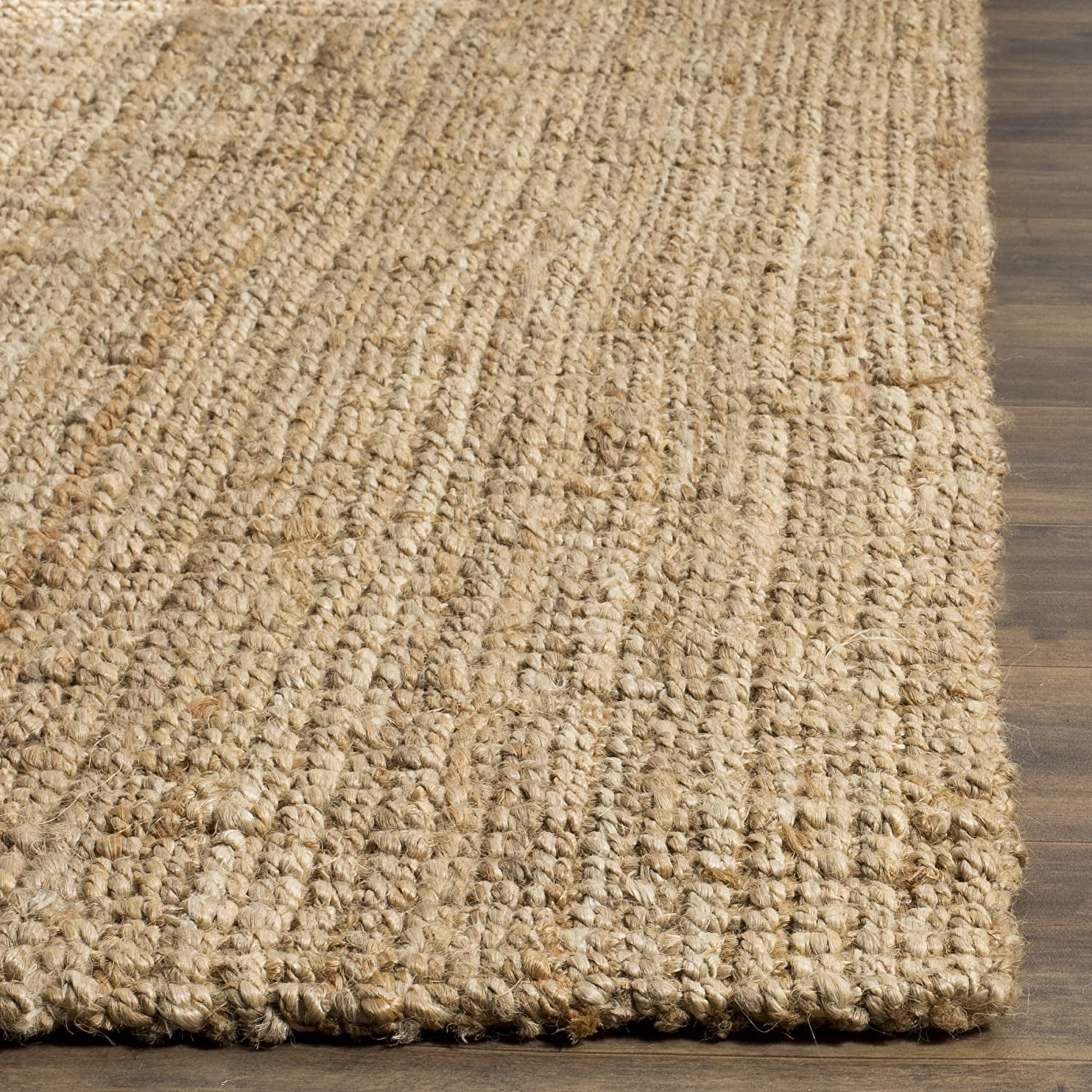 Natural Fiber Collection 9' X 12' Bleach/Ivory NF747B Handmade Contemporary Rustic Farmhouse Premium Jute Living Room Dining Bedroom Area Rug