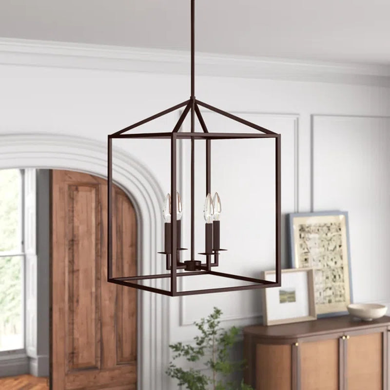 Rectangular lantern deals chandelier