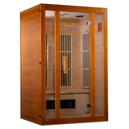 Lifesauna Aspen Upgraded 2-Person Electric Infrared Sauna with 6 Dual Tech Infrared Heaters and Chromotherapy