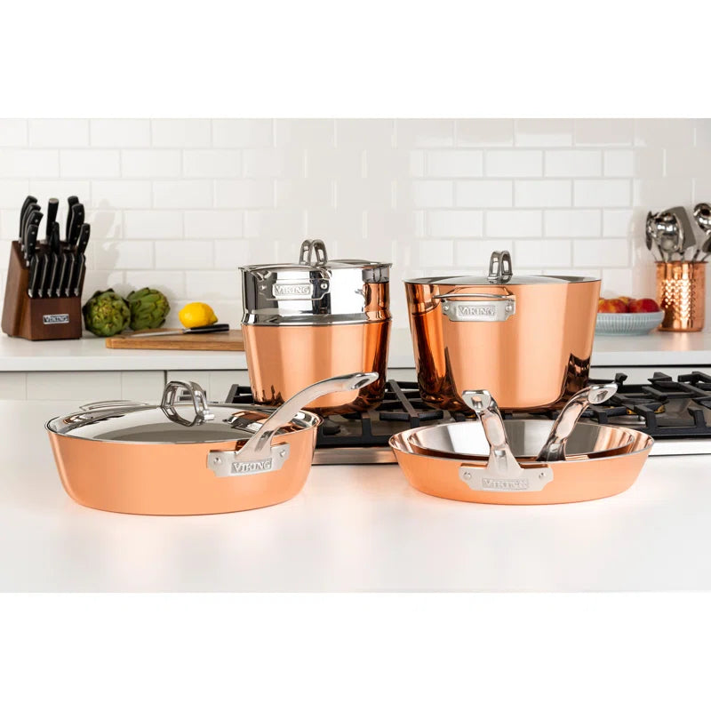 Viking Contemporary 4-Ply Copper 9-Piece Cookware Set
