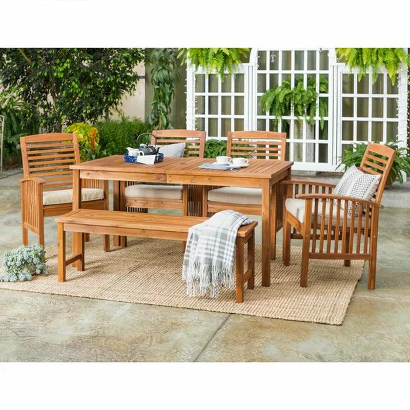 Anje Rectangular 7 - Person 60'' Long Dining Set with Cushions