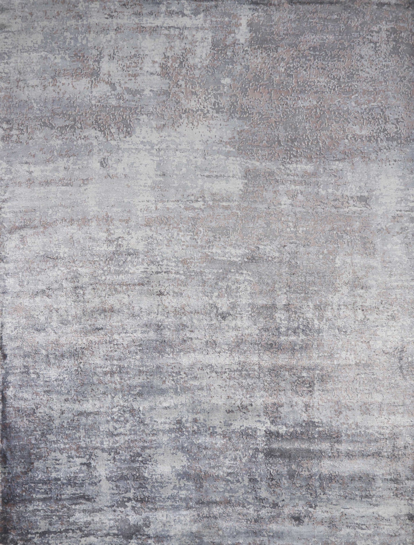 Slate Grey Hand Loomed Abstract Brushstroke Indoor Area Rug