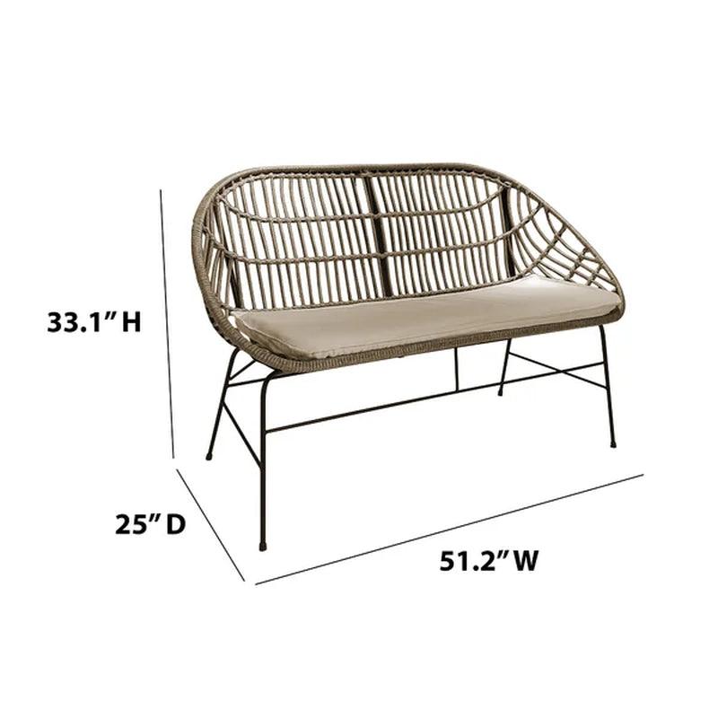 Burton 51.2'' Wide Outdoor Loveseat with Cushions