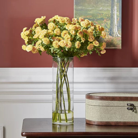 Japanese Silk Mixed Floral Arrangement in Vase