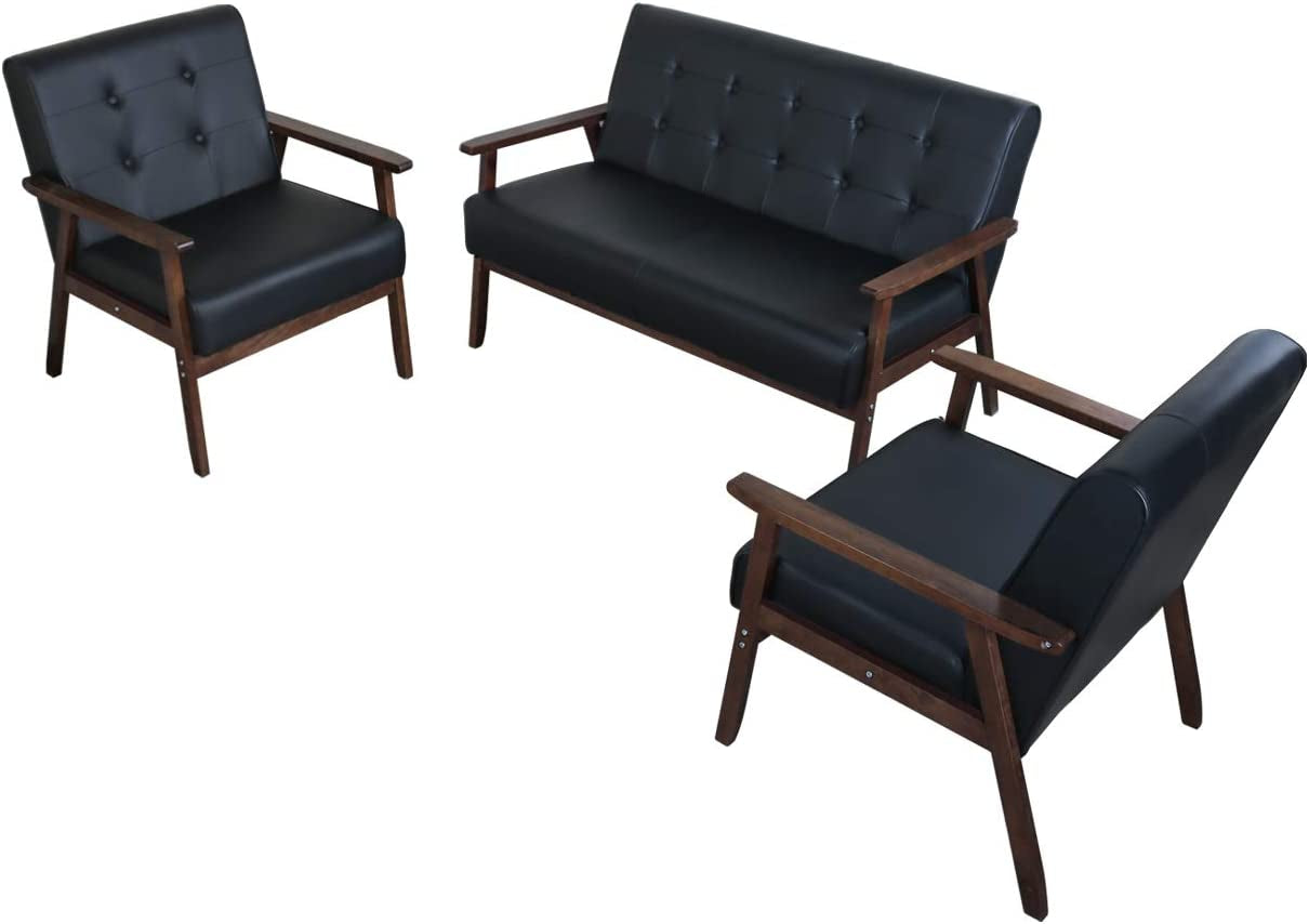 Mid Century Loveseat Sofa and Accent Chairs 