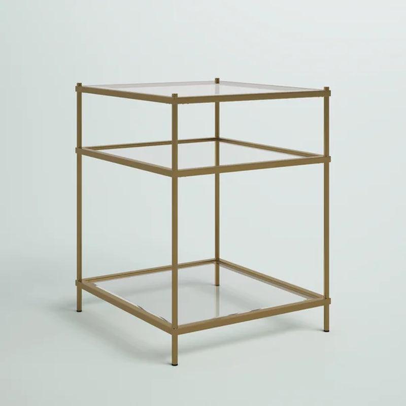 Anne 26.25'' Tall Glass End Table
