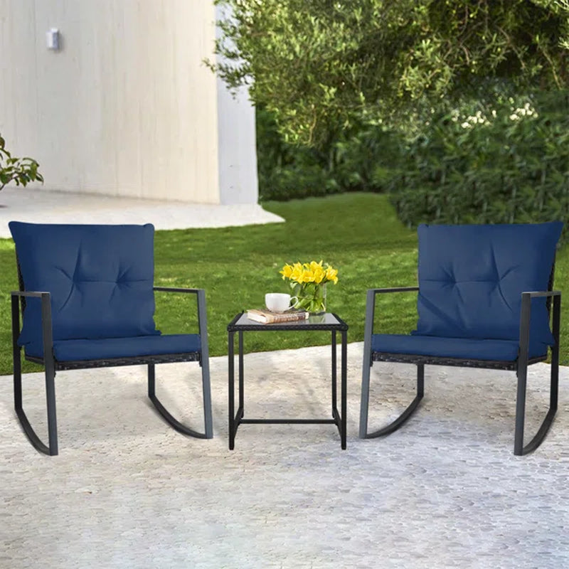 Kinzie outdoor 3 piece bistro outlet set with cushions