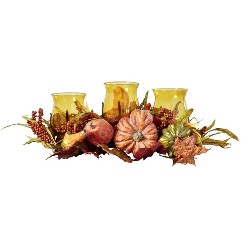 Harvest Triple Flower Mixed Candelabrum in Vase