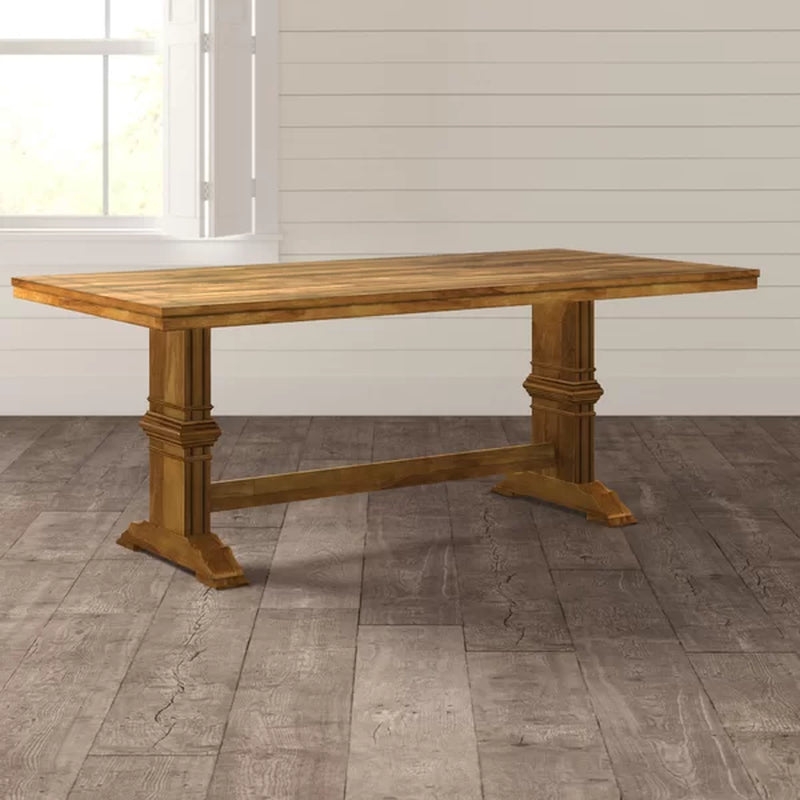 Ullin 78.74'' Solid Wood Trestle Dining Table