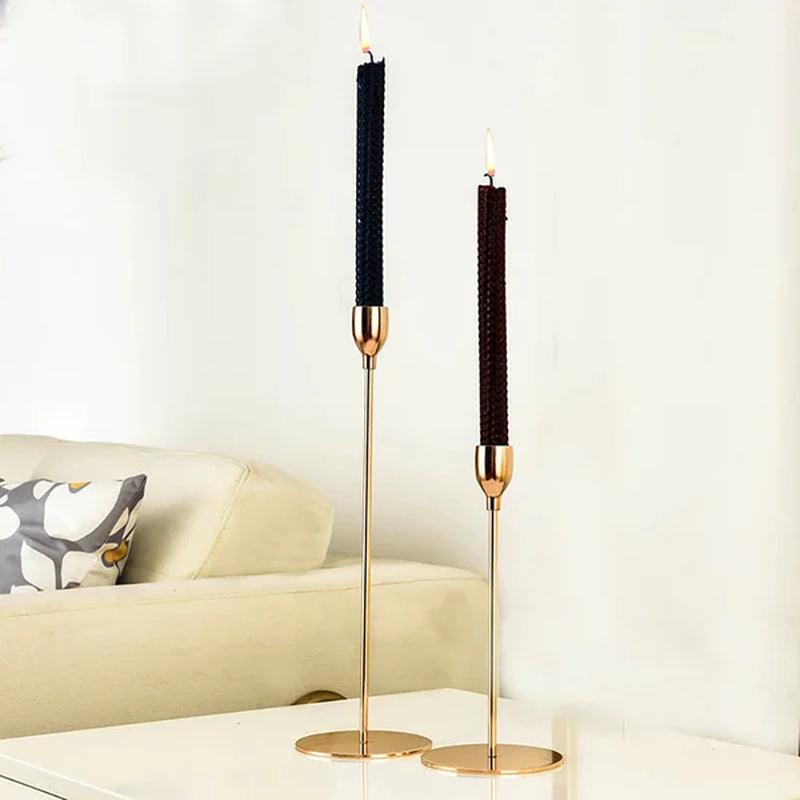 3 Piece 12.8" Metal Tabletop Candlestick Set