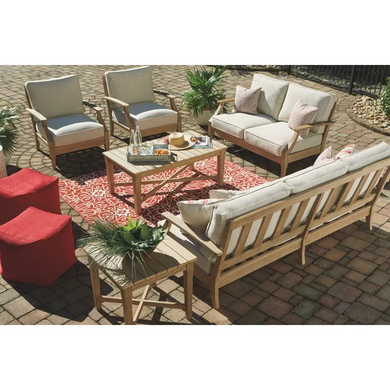 Rella 81'' Wide Outdoor Patio Sofa with Cushions