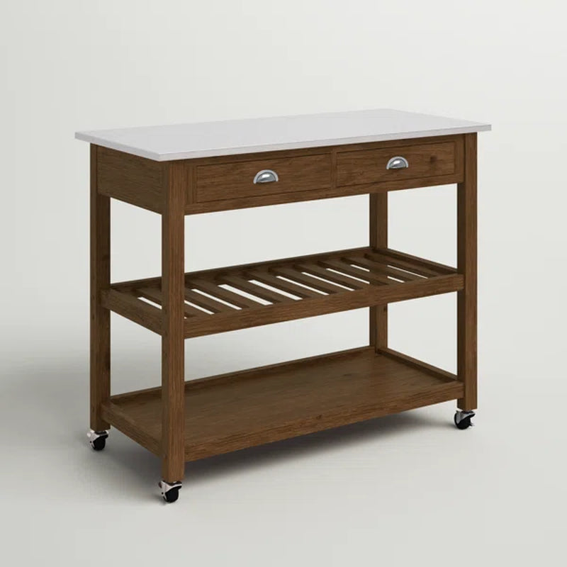 Courtright Rolling Kitchen Cart with Stainless Steel Top