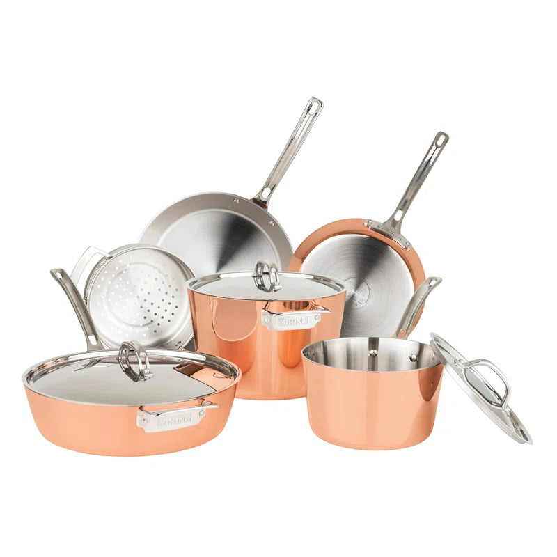 Viking Contemporary 4-Ply Copper 9-Piece Cookware Set