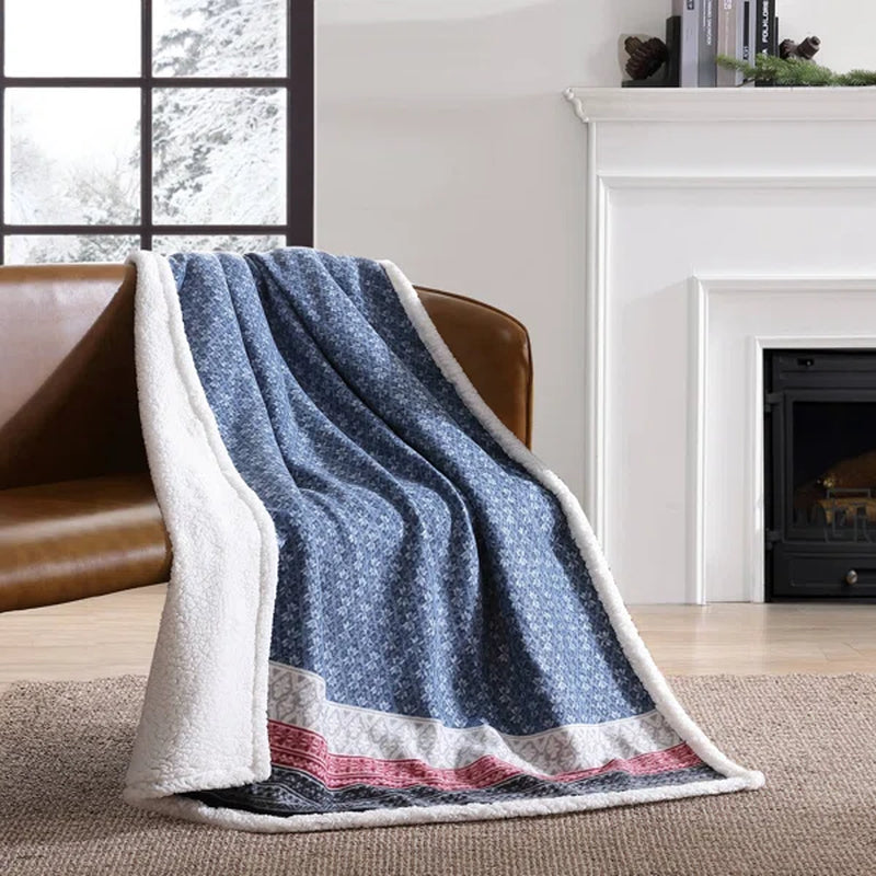 Fairisle Eddie Bauer Oversized Ultra Soft Plush Fleece Throw Blanket