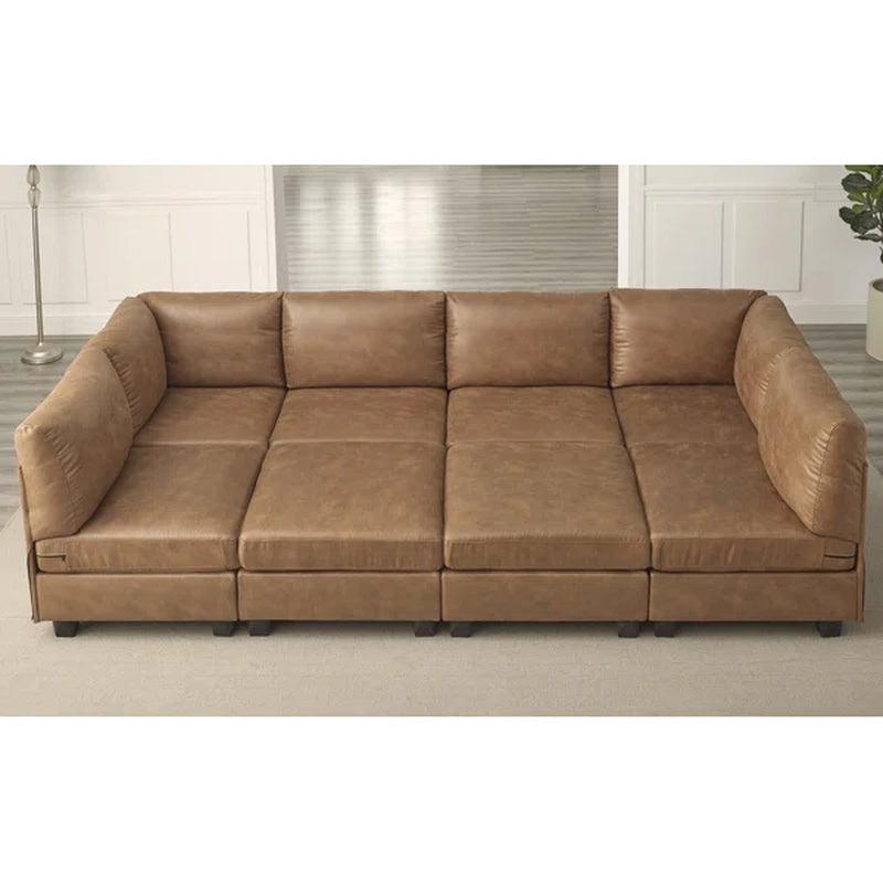 8 piece leather store sectional sofa