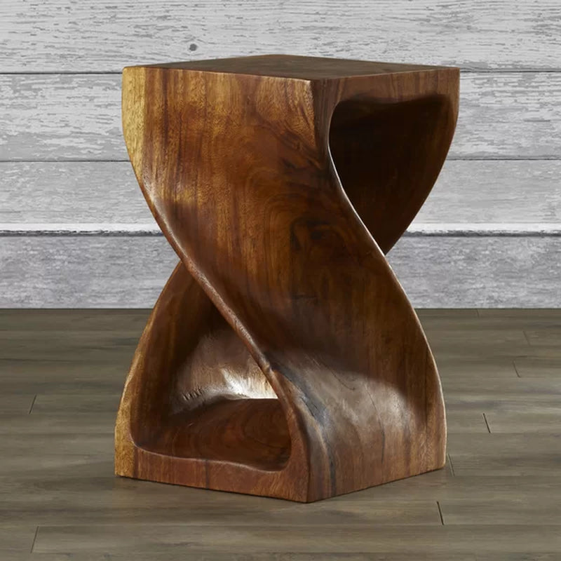 Pelley 20'' Tall Solid Wood Abstract End Table