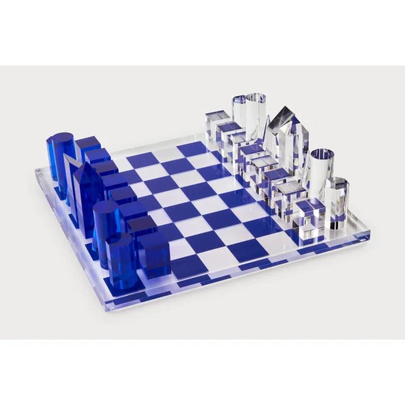 Blue/White Chess Board Game
