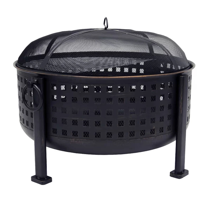 Traditions 22.83'' H X 32.7'' W Steel Wood Burning Outdoor Fire Pit with Lid