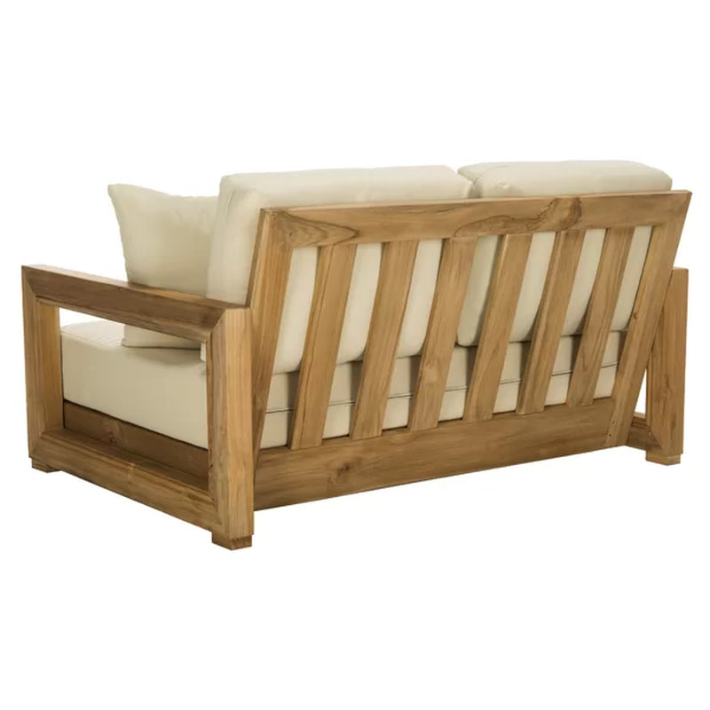 Melrose 52.75'' Wide Outdoor Teak Loveseat with Cushions