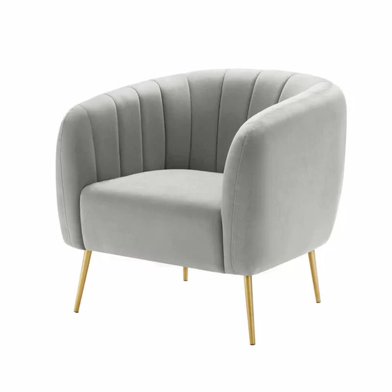 Indianola Modern Channel Tufted Barrel Accent Chair