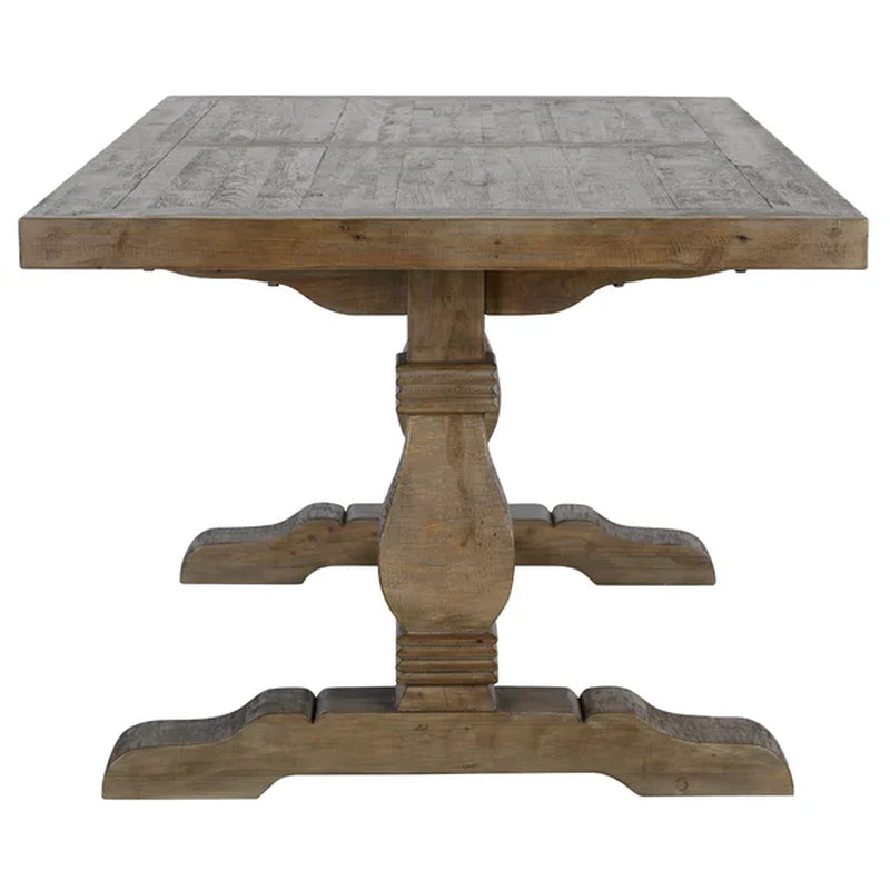 Kinston 78'' Pine Solid Wood Trestle Dining Table