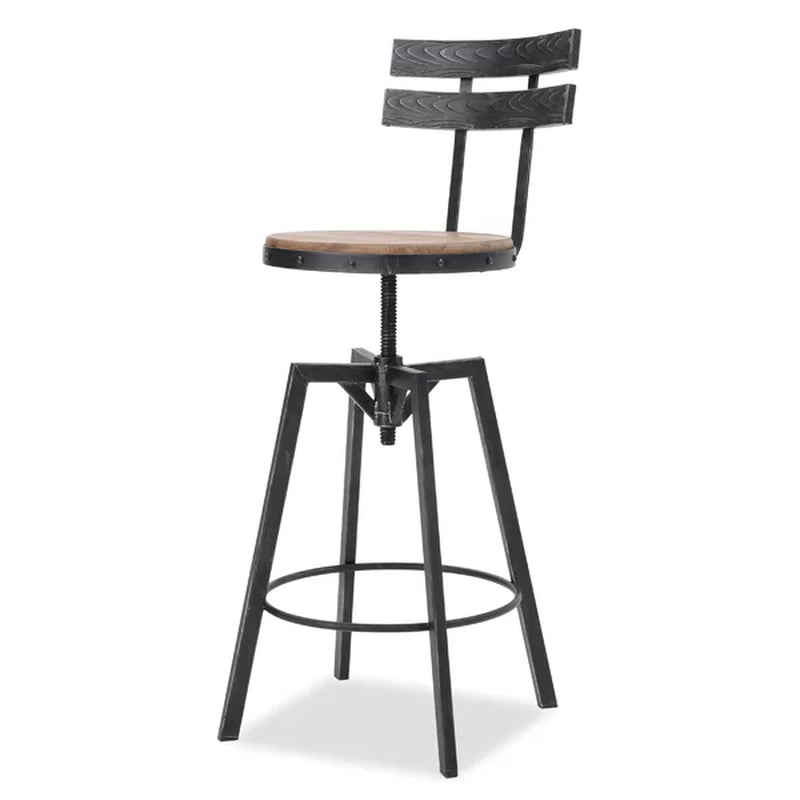 Maureen swivel solid wood adjustable height bar discount stool