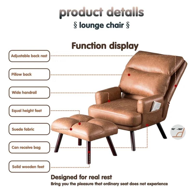 Alida 29.52'' Wide Lounge Chair and Ottoman