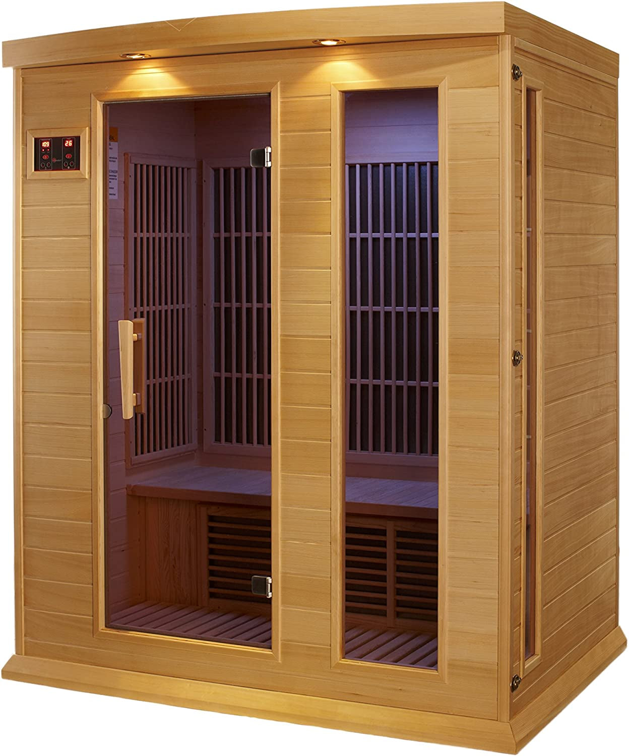 DYNAMIC SAUNAS Maxxus 3 per Low EMF FAR Infrared Carbon Canadian Hemlock Sauna